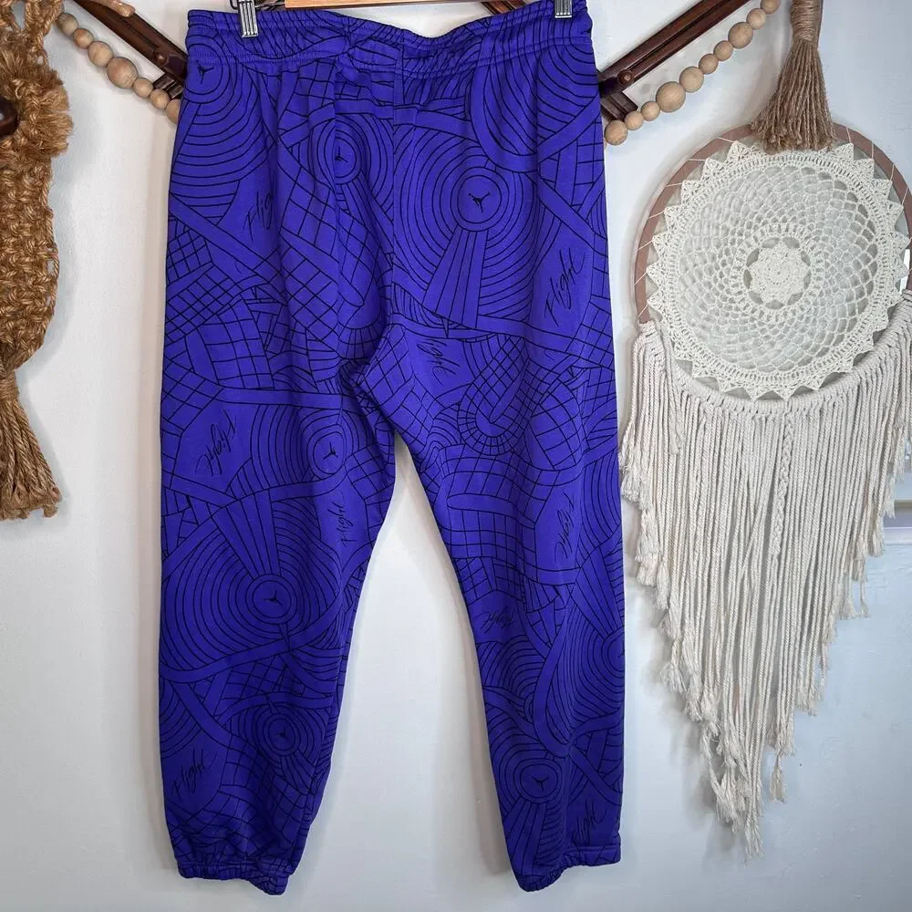 Jordan Purple Geometic Brooklyn Fleece Joggers